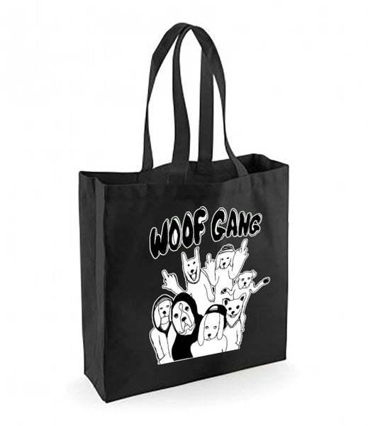 "Woof Gang" Canvas Tote Bag – Black