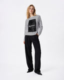 Crushed Logo Stripe Long Sleeve T-shirt