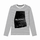 Crushed Logo Stripe Long Sleeve T-shirt