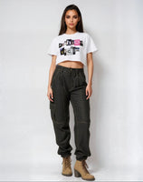 Fashion Victim Graphic Cropped T-Shirt