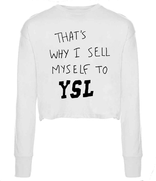 YSL Sell Cropped Long Sleeve T-shirt